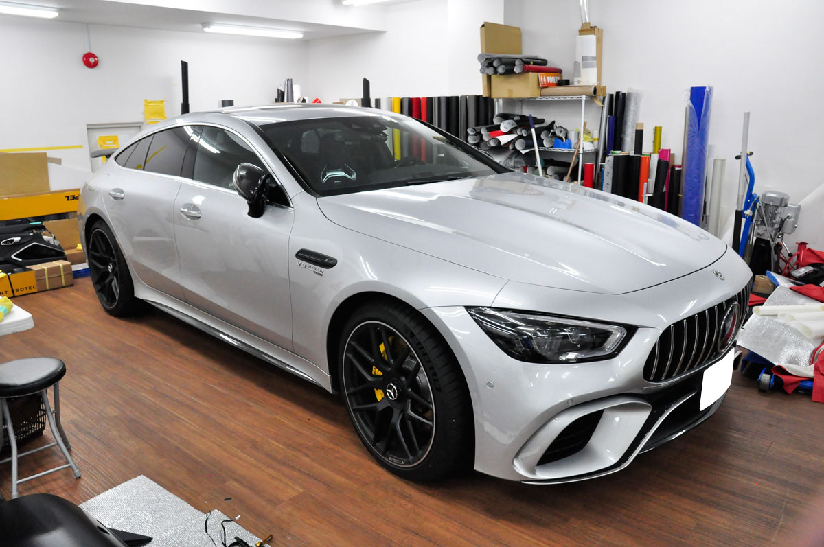 Mercedes Amg Gt63 フルラッピング サテンパールホワイト カーラッピングなら のらいも工房